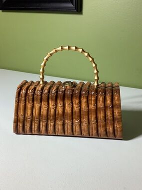 Timmy Woods Beverly Hills wooden purse